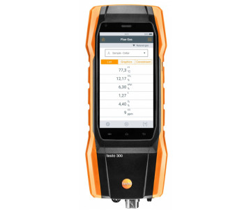 Комплект testo 300, СО без Н2-компенсации - Комплект testo 300 без H2-компенсации: анализатор дымовых газов (O2, CO до 4000 ppm)